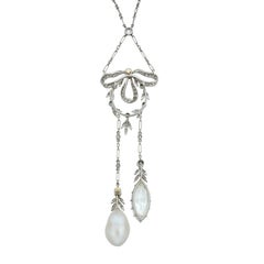 Diamond and Natural Pearl Necklace by Marret Frères