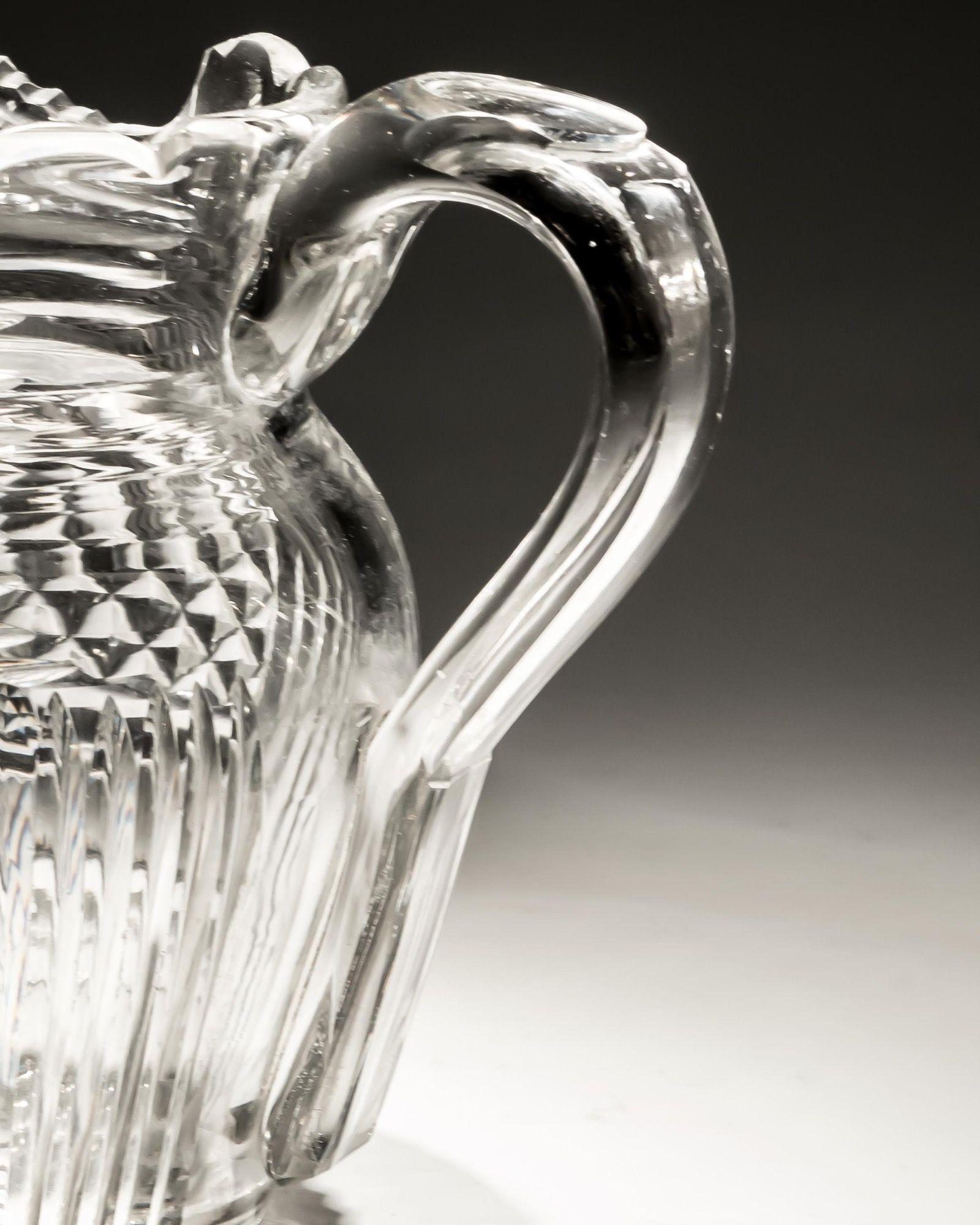 Diamond and Step Cut Regency Jug In Good Condition For Sale In Steyning, West sussex