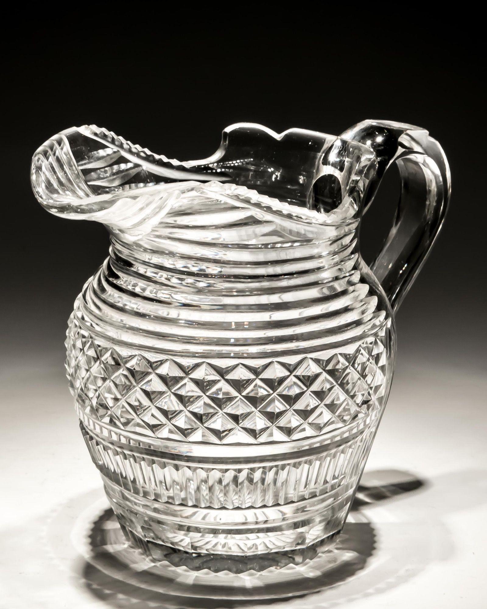 Early 19th Century Diamond and Step Cut Regency Jug For Sale