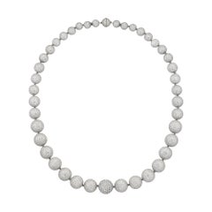 A diamond ball beaded necklace