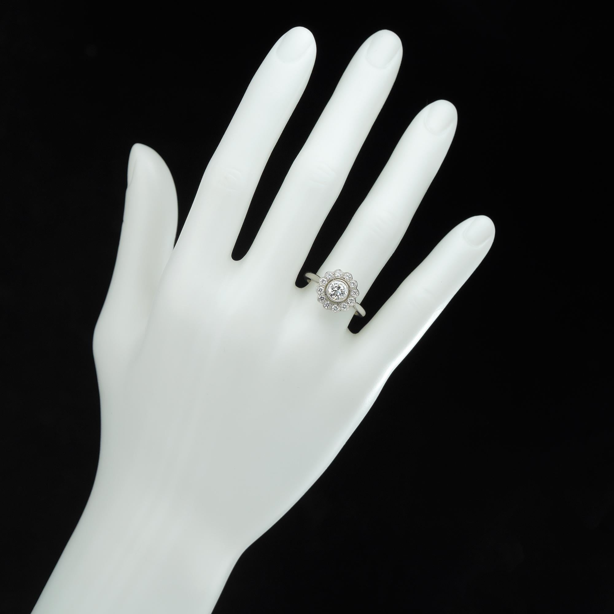 Brilliant Cut Diamond Cluster Ring For Sale