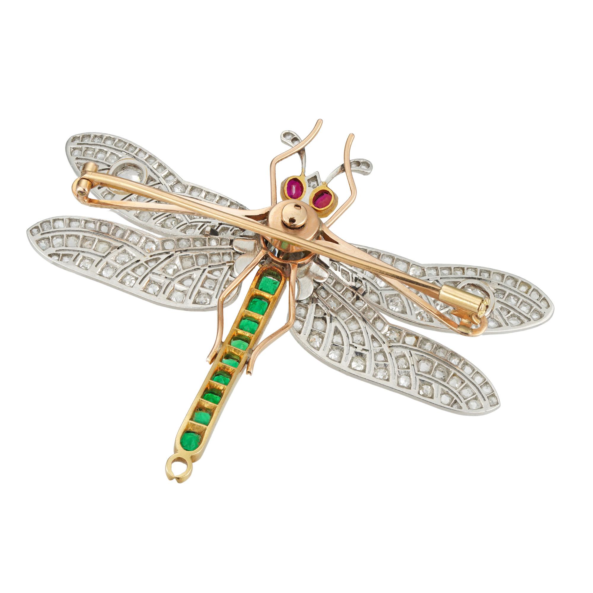 A Diamond, Emerald And Ruby En Tremblant Dragonfl… - image 3