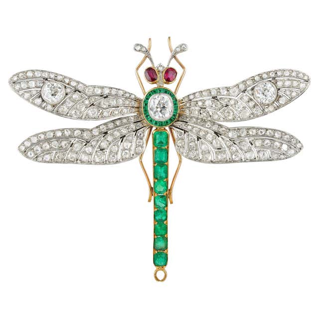 Antique Gemstone and Diamond Insect Stickpin of Silver and Gold For ...