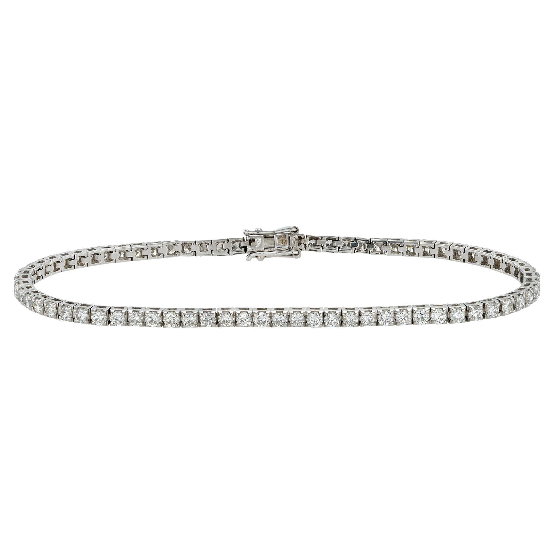 Baguette Diamond Gold Line Bracelet at 1stDibs