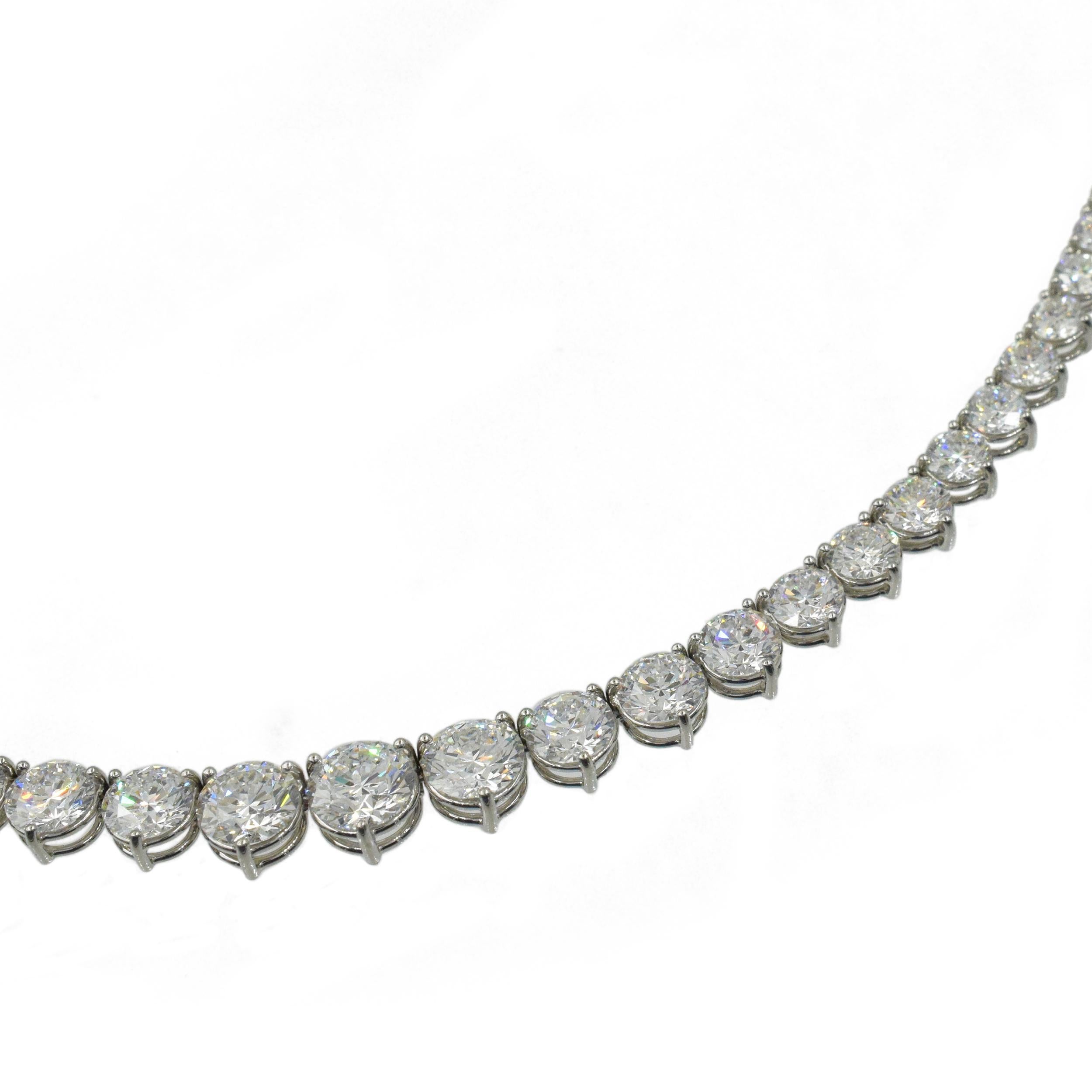 Round Cut Diamond Riviere Necklace by Harry Winston