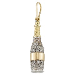 Pendentif bouteille de champagne serti de diamants