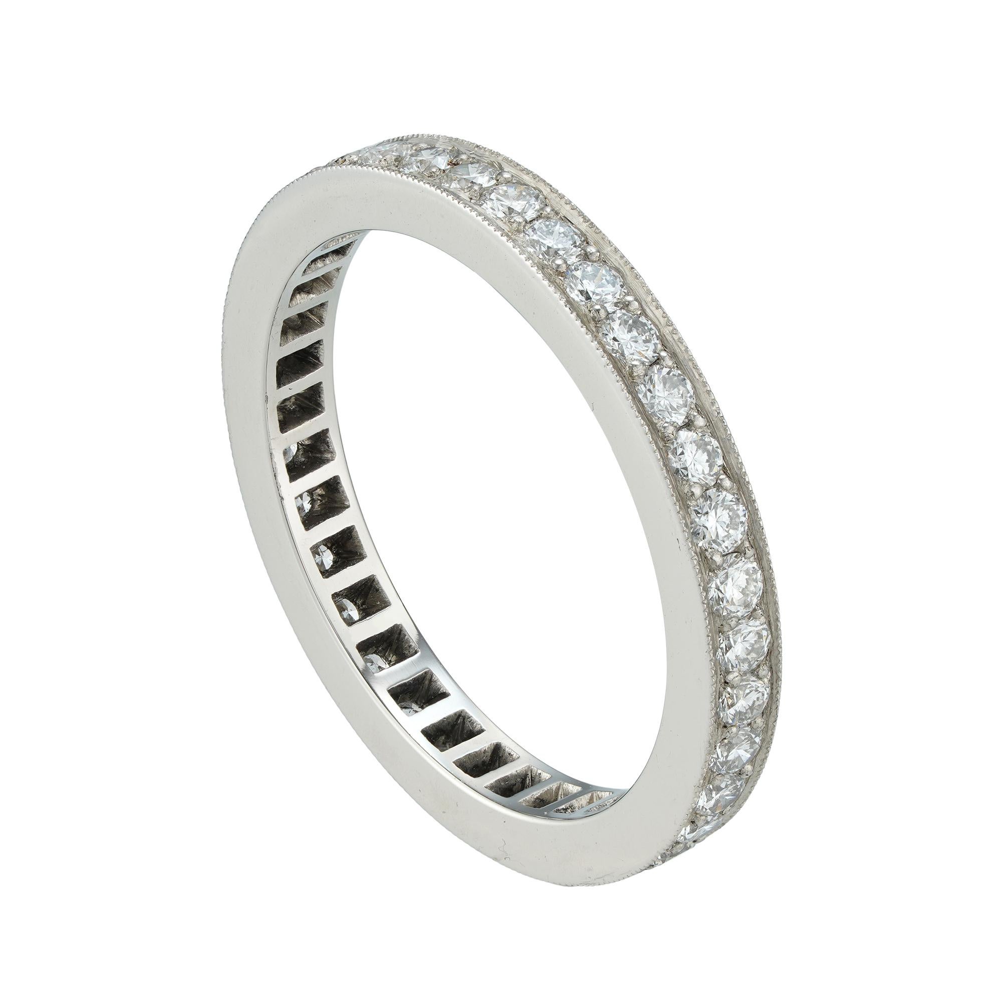 Modern Diamond-Set Full Eternity Ring For Sale