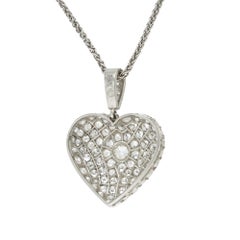 A diamond-set heart pendant