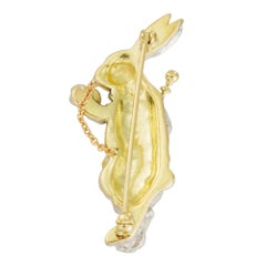 A diamond-set white rabbit brooch