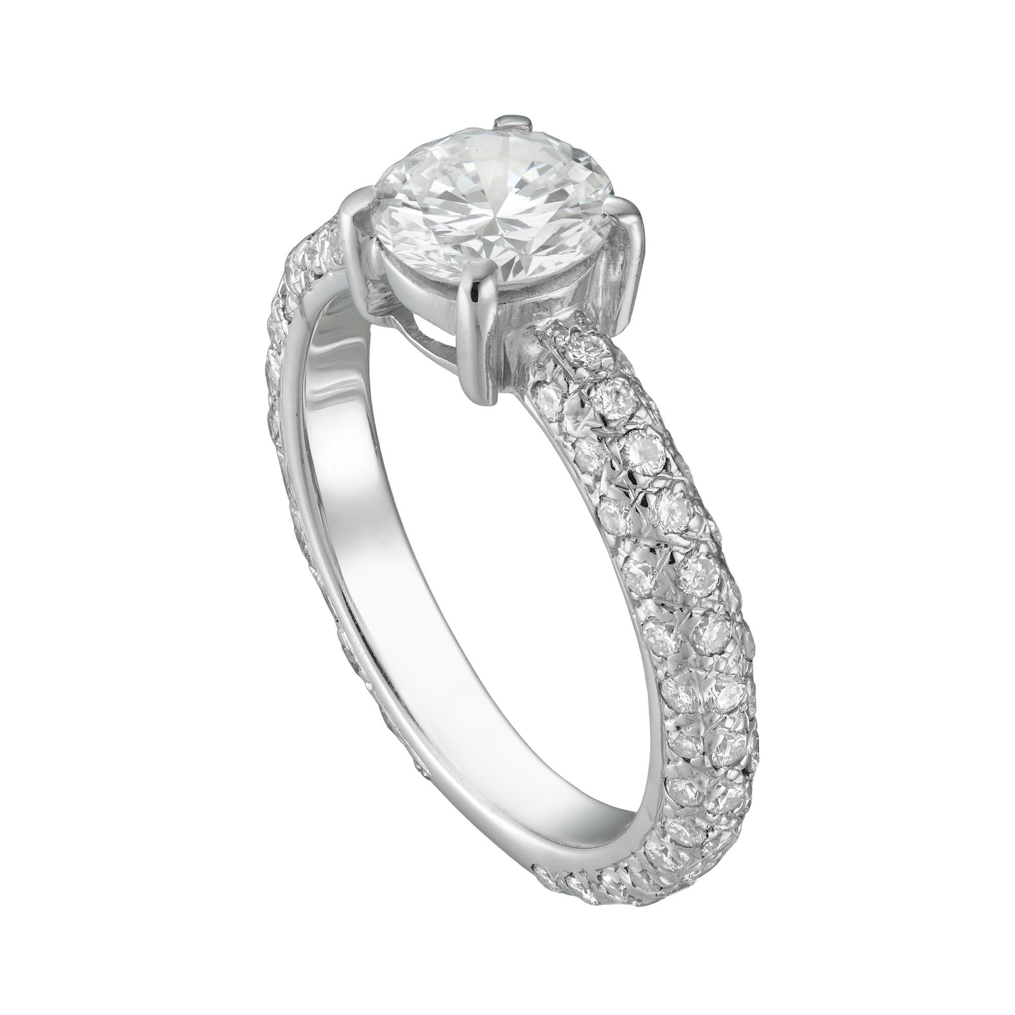 Modern A diamond solitaire ring For Sale