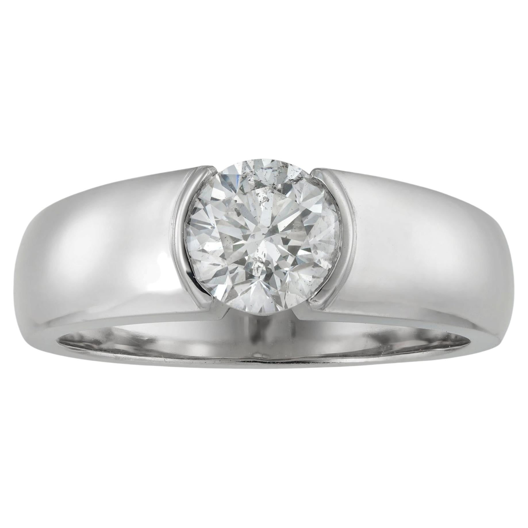 Ein Solitärring mit einem Diamanten