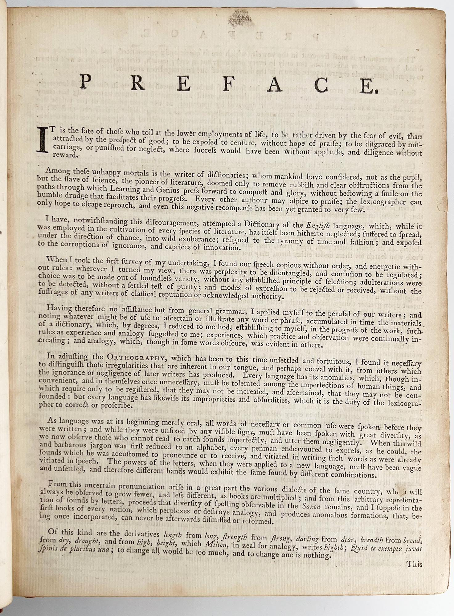 Dictionnaire de la langue anglaise, dans lequel les mots sont déduits de leurs origines et illustrés dans leurs différentes significations par des exemples tirés des meilleurs écrivains. A quoi s'ajoutent une histoire de la langue et une grammaire