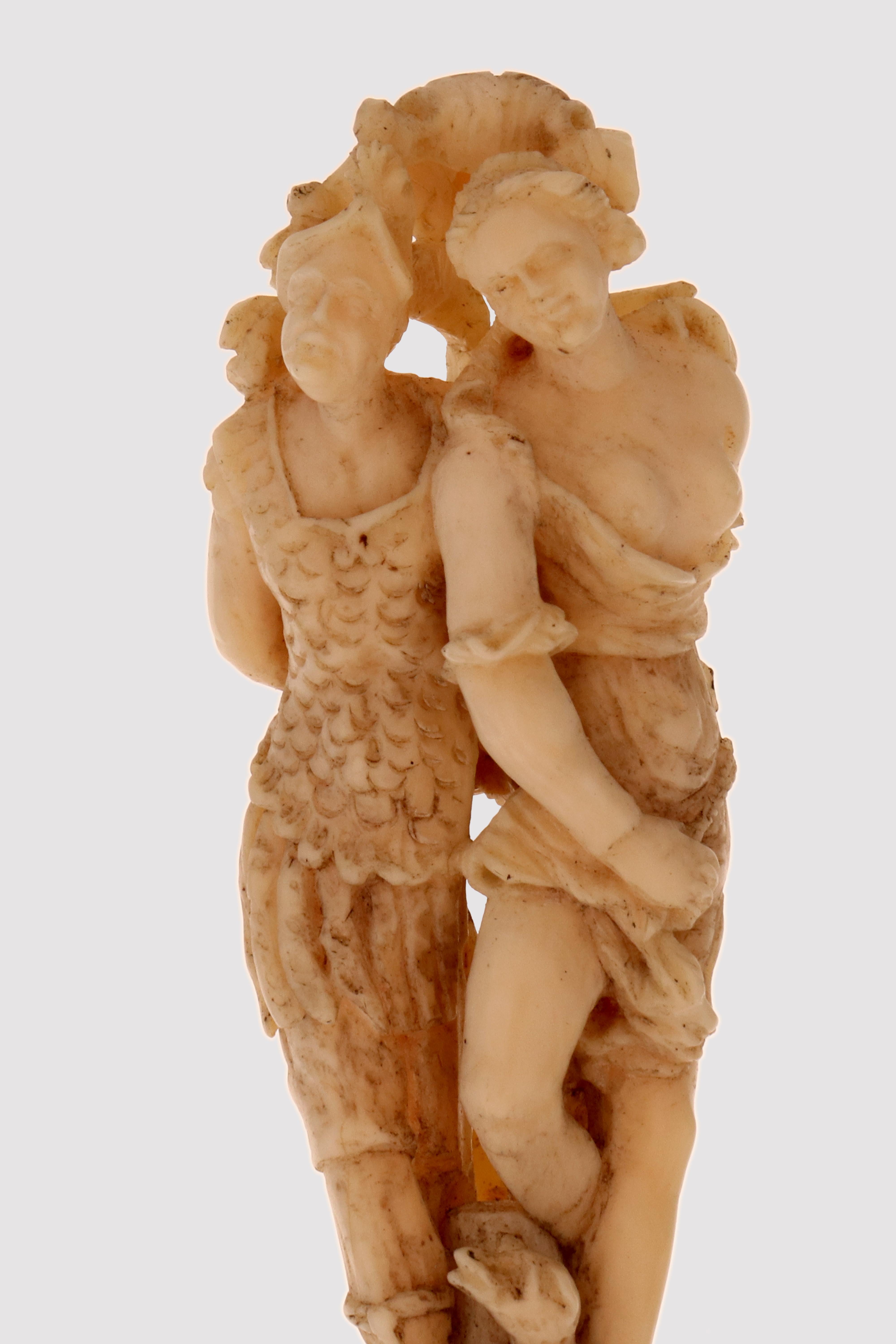 Bastone da passeggio in avorio di Dieppe, Diana cacciatrice e Atteone, Francia 1850. in vendita 4