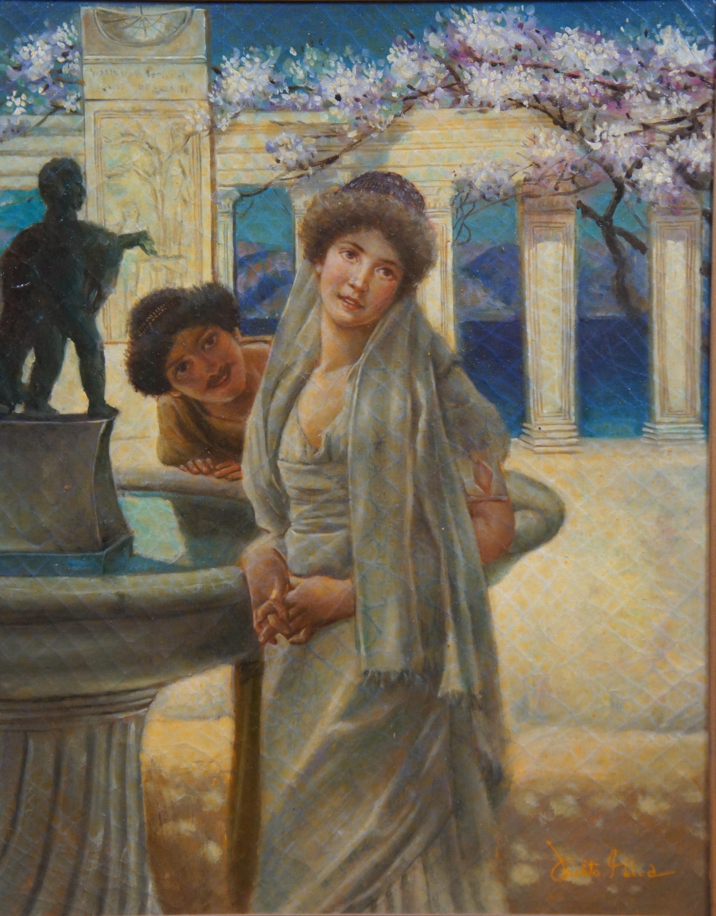 20ième siècle A Difference of Opinion, peinture à l'huile grecque d'après Sir Lawrence Alma-Tadema 38