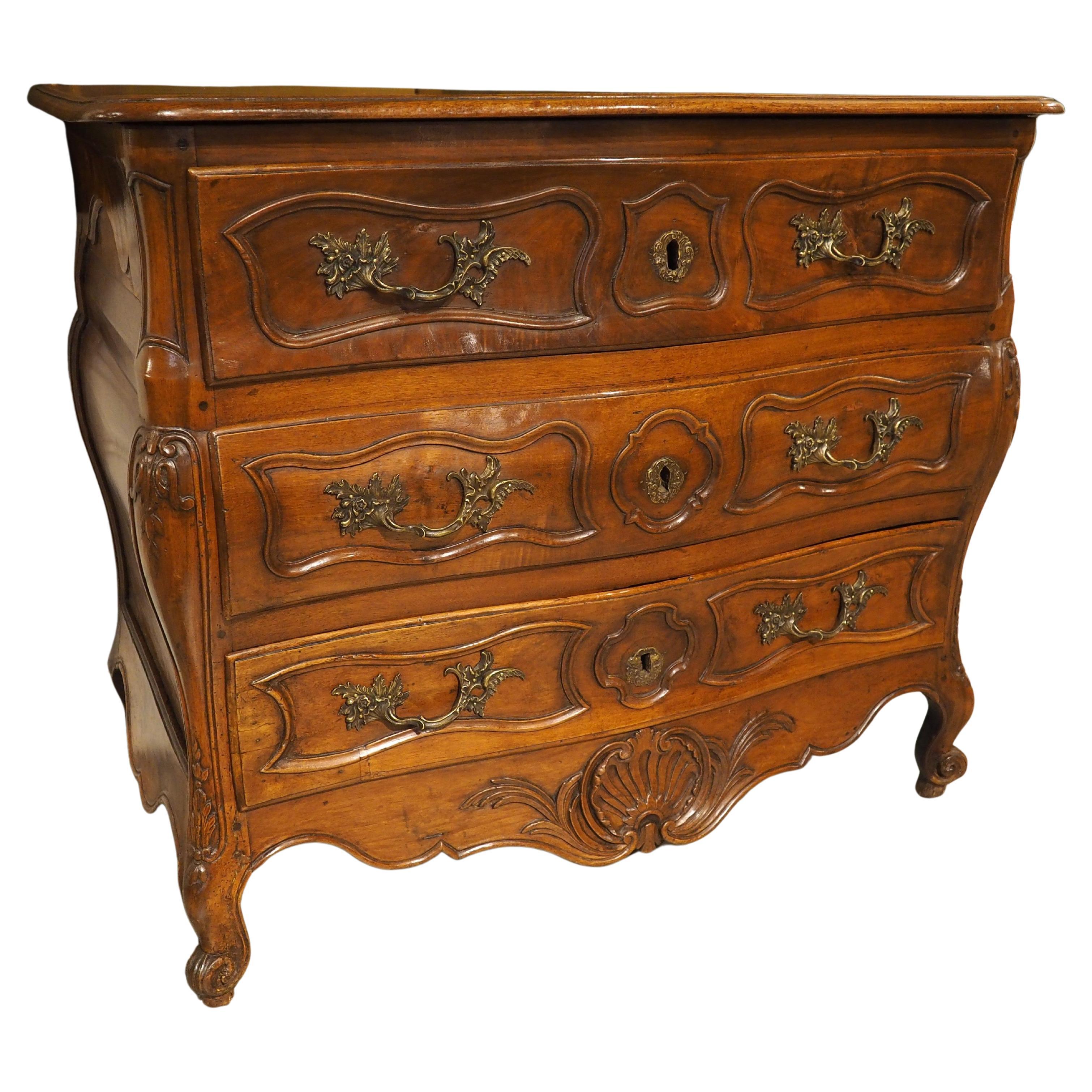 A Diminutive 18th Century Walnut Wood Commode from Languedoc, France