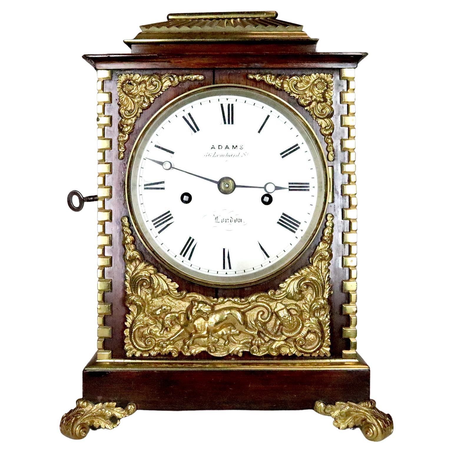 A Diminutive Bracket Clock by Adams of Lombard Street For Sale