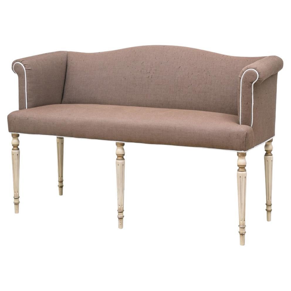 A Diminutive Camelback Settee for Reupholstery  For Sale