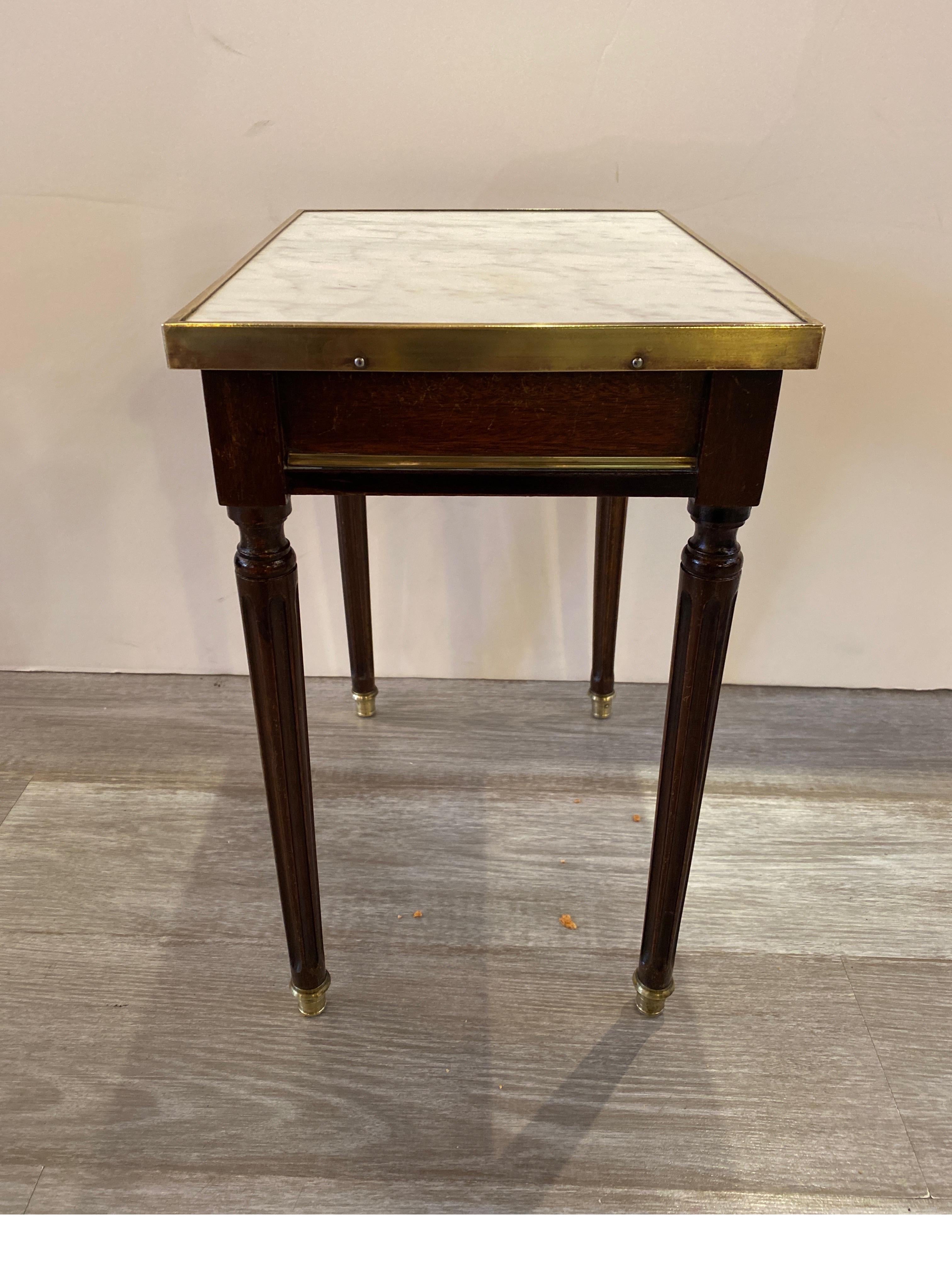 19th Century Diminutive Directoire Marble Top Bronze Mounted Drinks Table