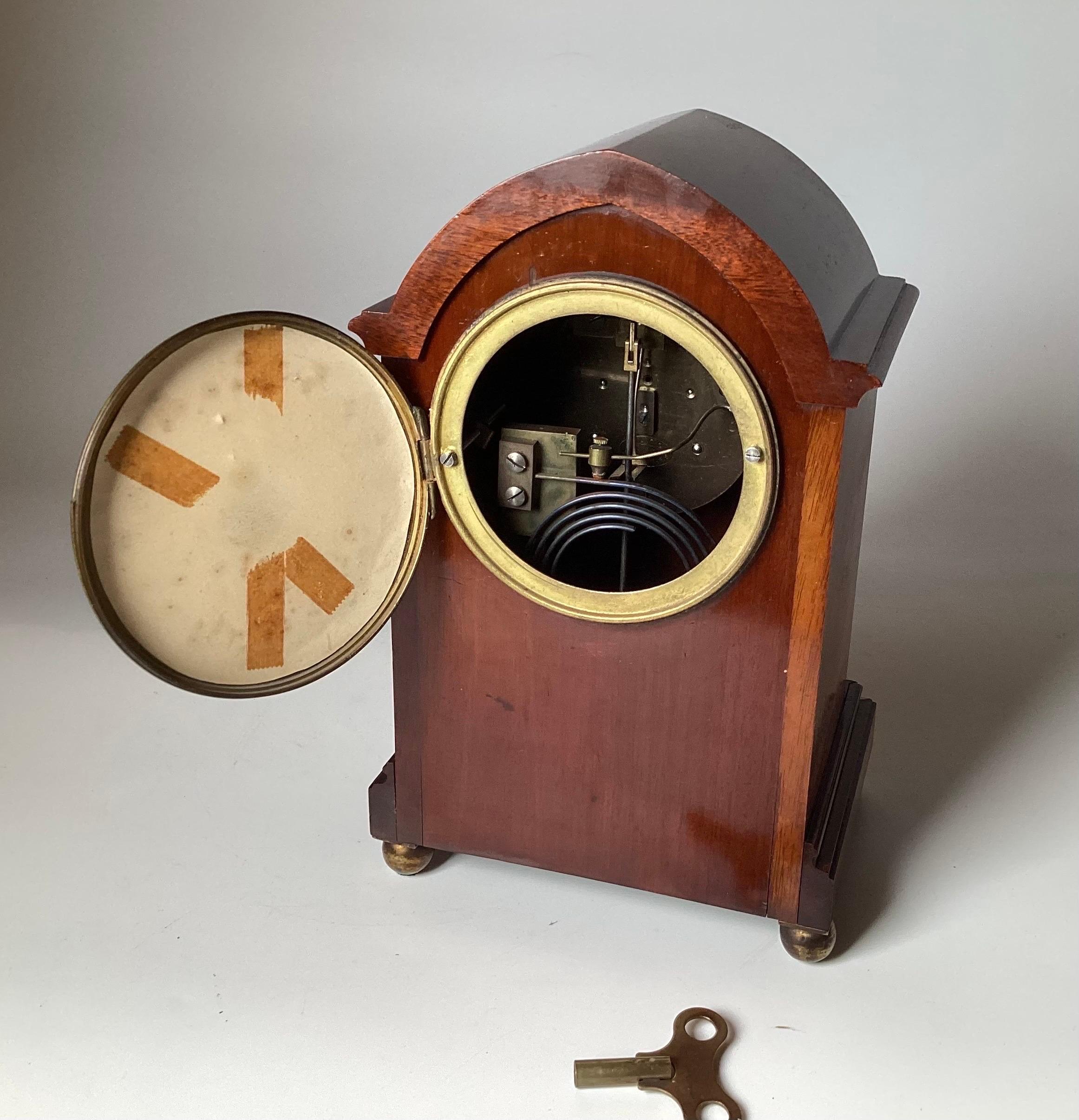 A Diminutive French Mahogany Mantel Clock, Retailed by Mappin & Webb, 19th Cent. 1