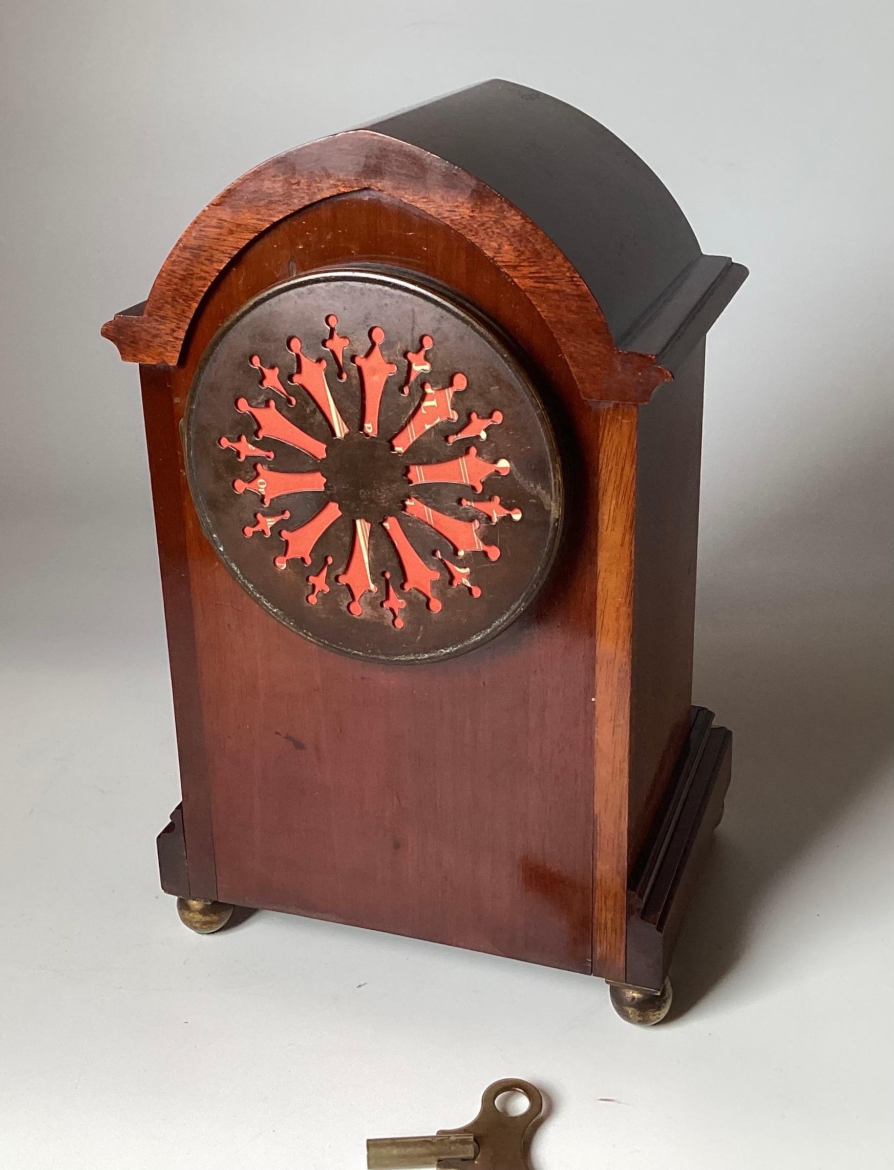 A Diminutive French Mahogany Mantel Clock, Retailed by Mappin & Webb, 19th Cent. 2