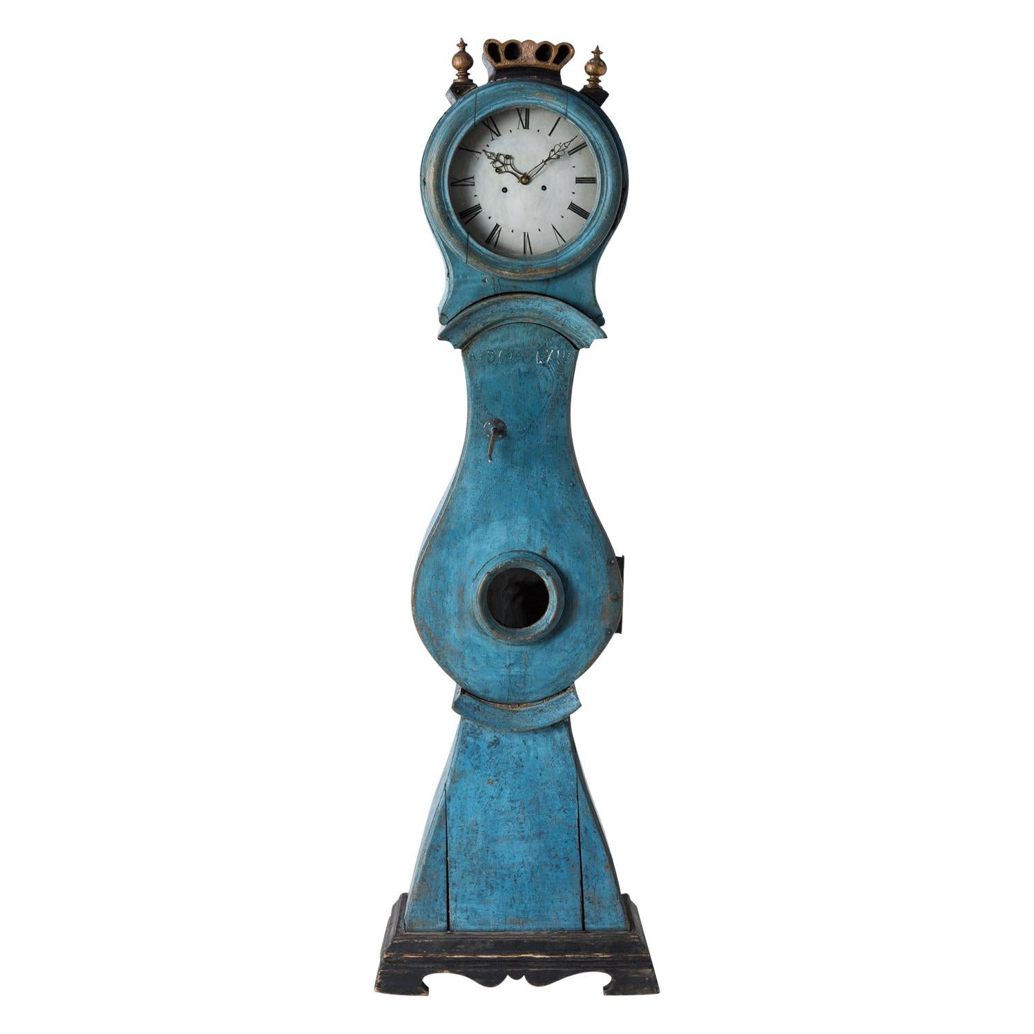 Diminutive Swedish Mora Clock with Crown Dated 1863 For Sale