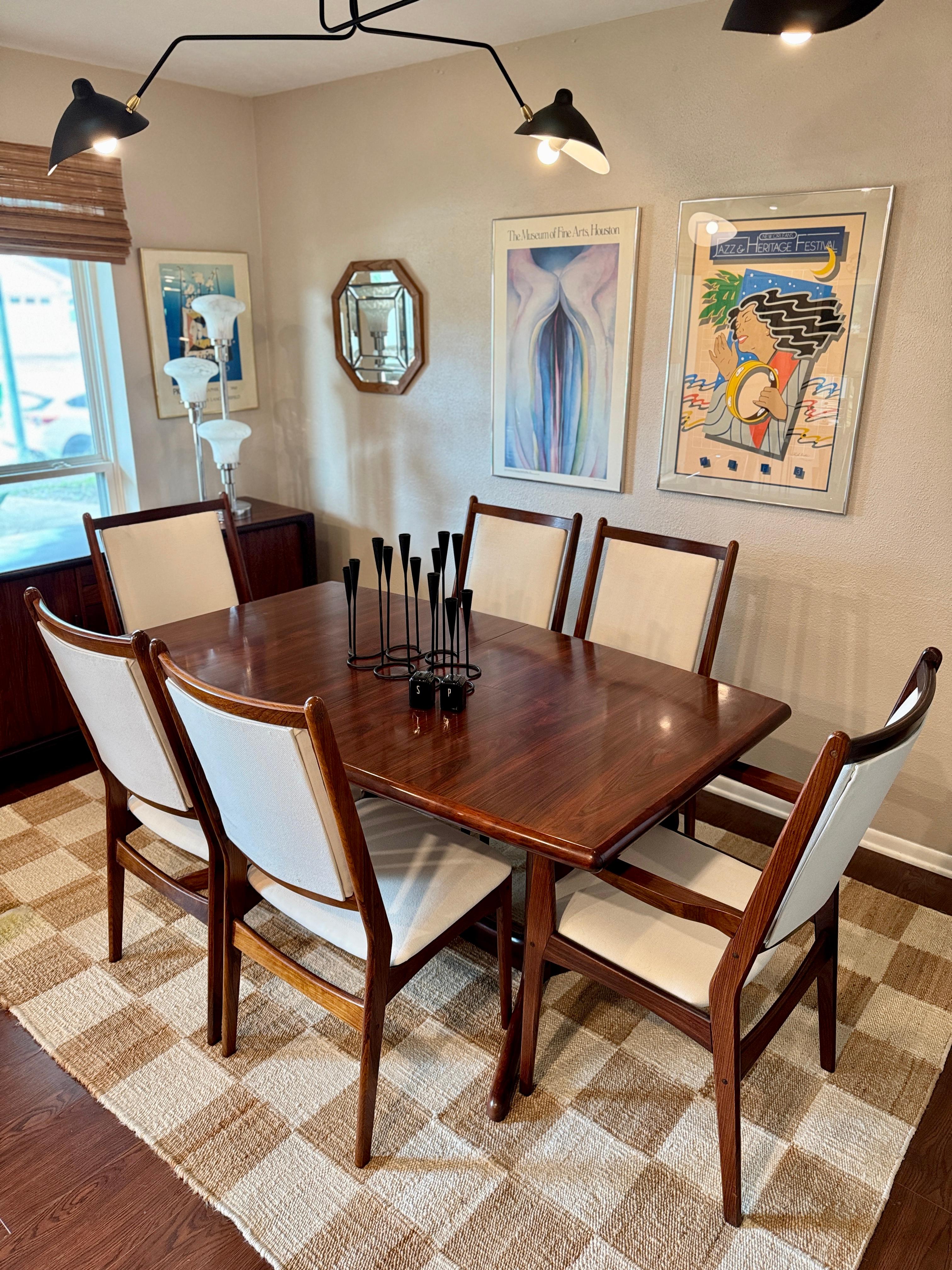 Teak A dining set made of Brazilian rosewood by Dyrlund in Denmark, circa 1960s For Sale