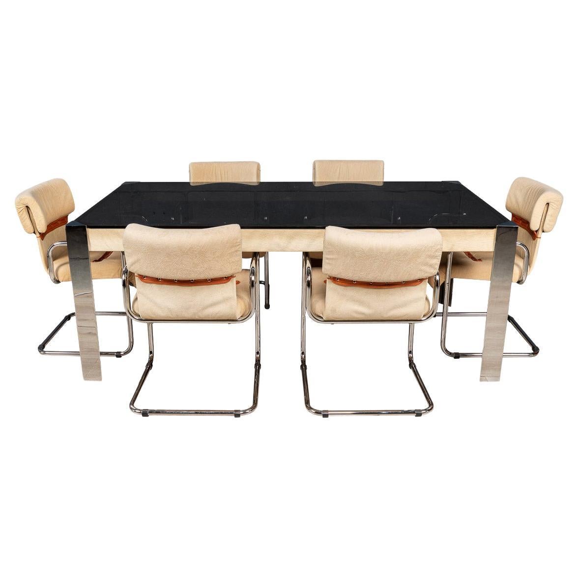 Dining Table & Six Chairs by Guido Faleschini for Hermes, France, C.1970