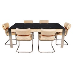 Dining Table & Six Chairs by Guido Faleschini for Hermes, France, C.1970