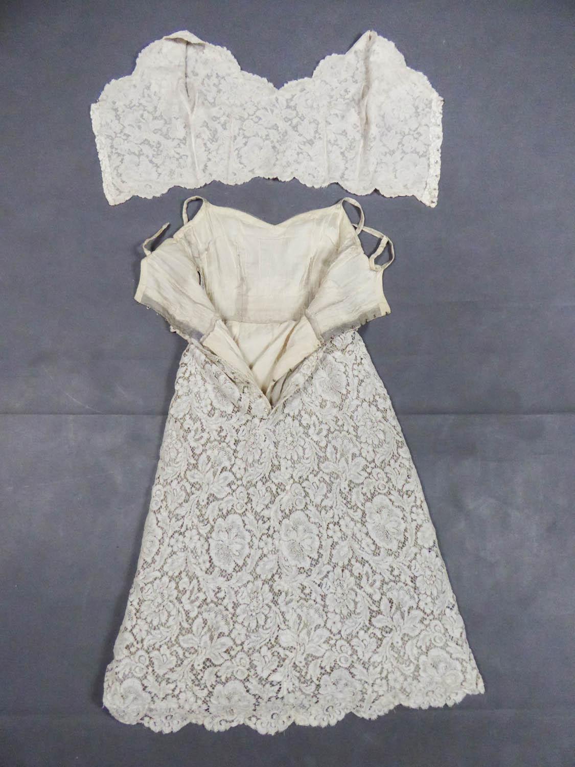 A Dior/ Bohan Couture Cream Lace Dress and Bolero numbered 94445 Circa 1965 4