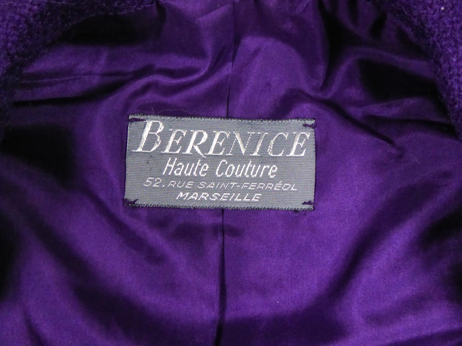 A Dior Demi Couture Purple Mohair Woolen Skirt Suit Circa 1975 For Sale 1