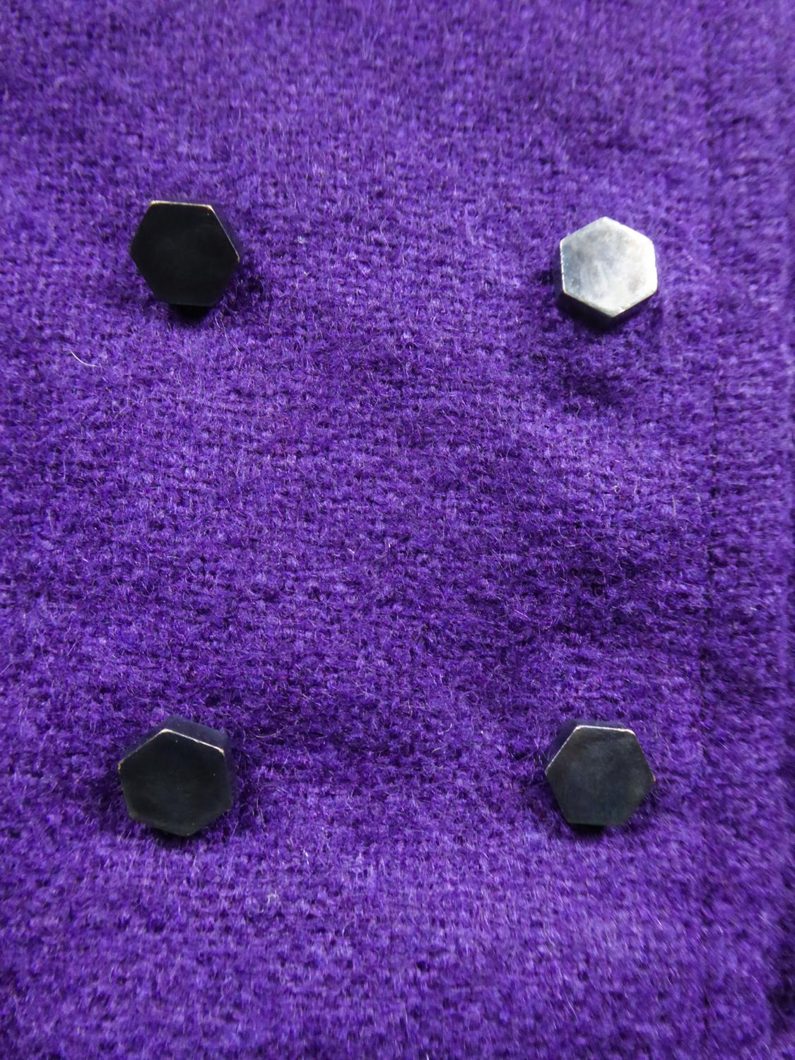 A Dior Demi Couture Purple Mohair Woolen Skirt Circa 1975 en vente 3