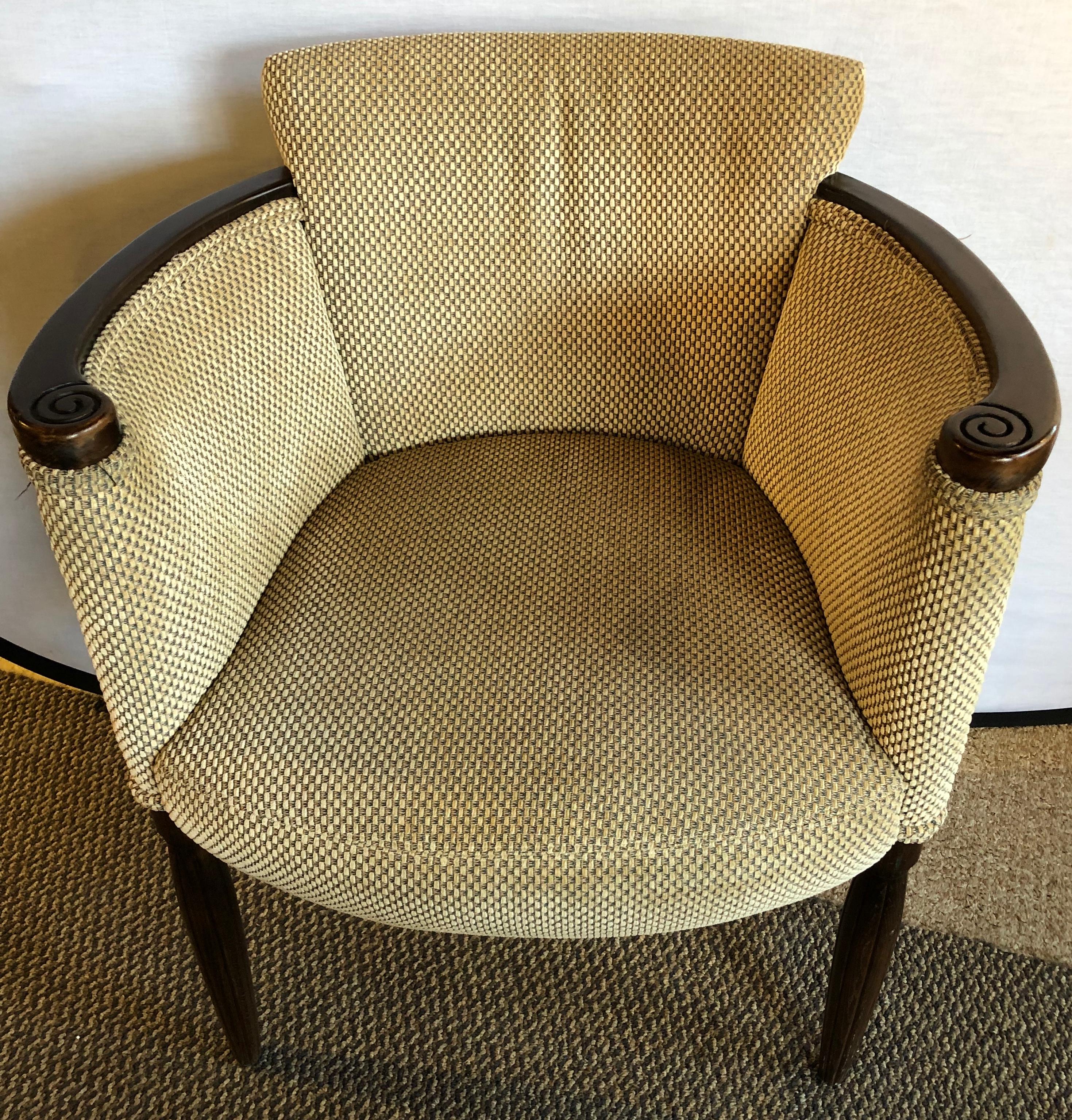 A Directional Pace collection arm office or bergère chair in a clean fine original fabric. Labeled.