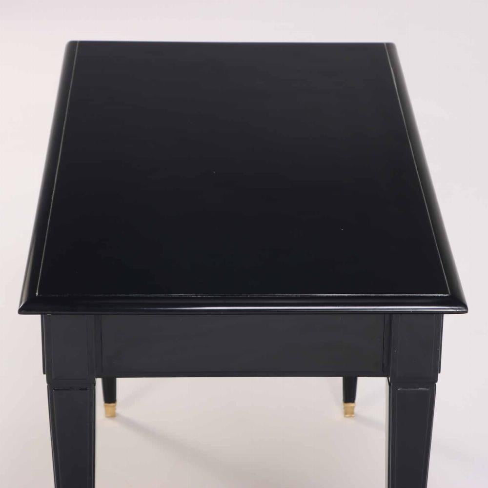 Bronze A Directoire style ebonized mahogany writing desk / bureau plat, C. 1945. For Sale
