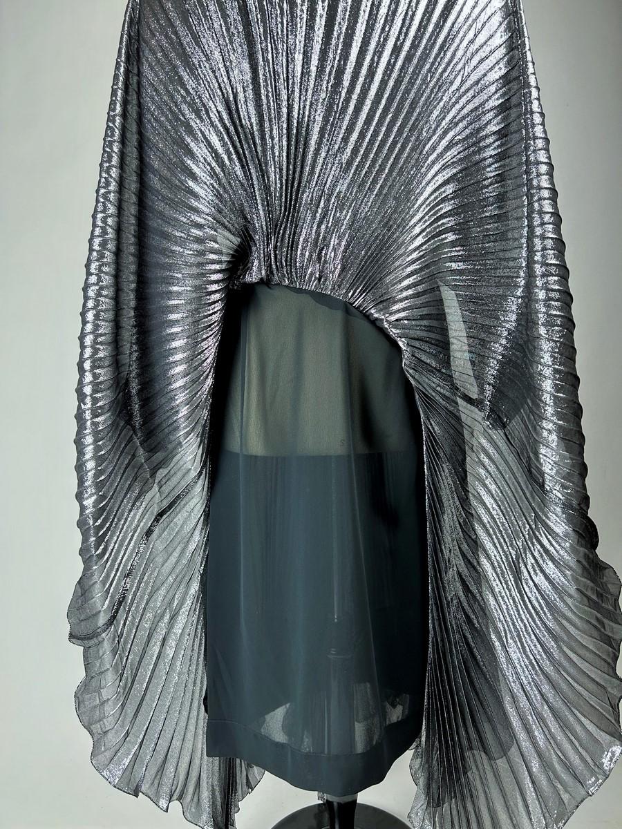A Disco ball gown by Jean-Louis Scherrer in silver lamé n° 302451 Circa 1985 For Sale 9