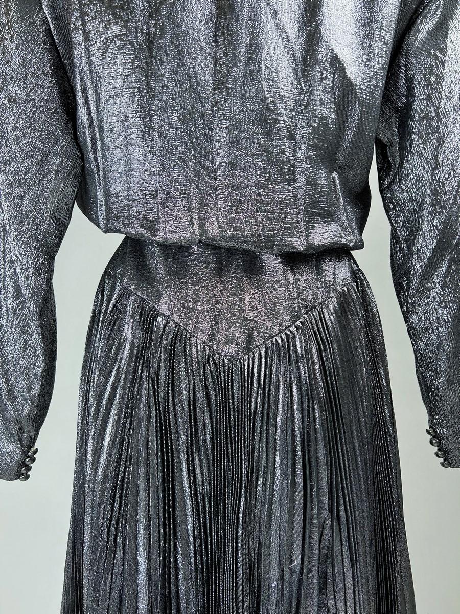 A Disco ball gown by Jean-Louis Scherrer in silver lamé n° 302451 Circa 1985 For Sale 10