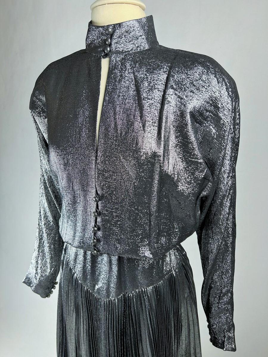 A Disco ball gown by Jean-Louis Scherrer in silver lamé n° 302451 Circa 1985 For Sale 5
