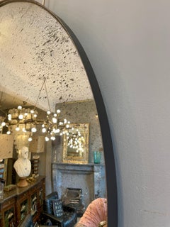 Distressed Silver Convex Mirror