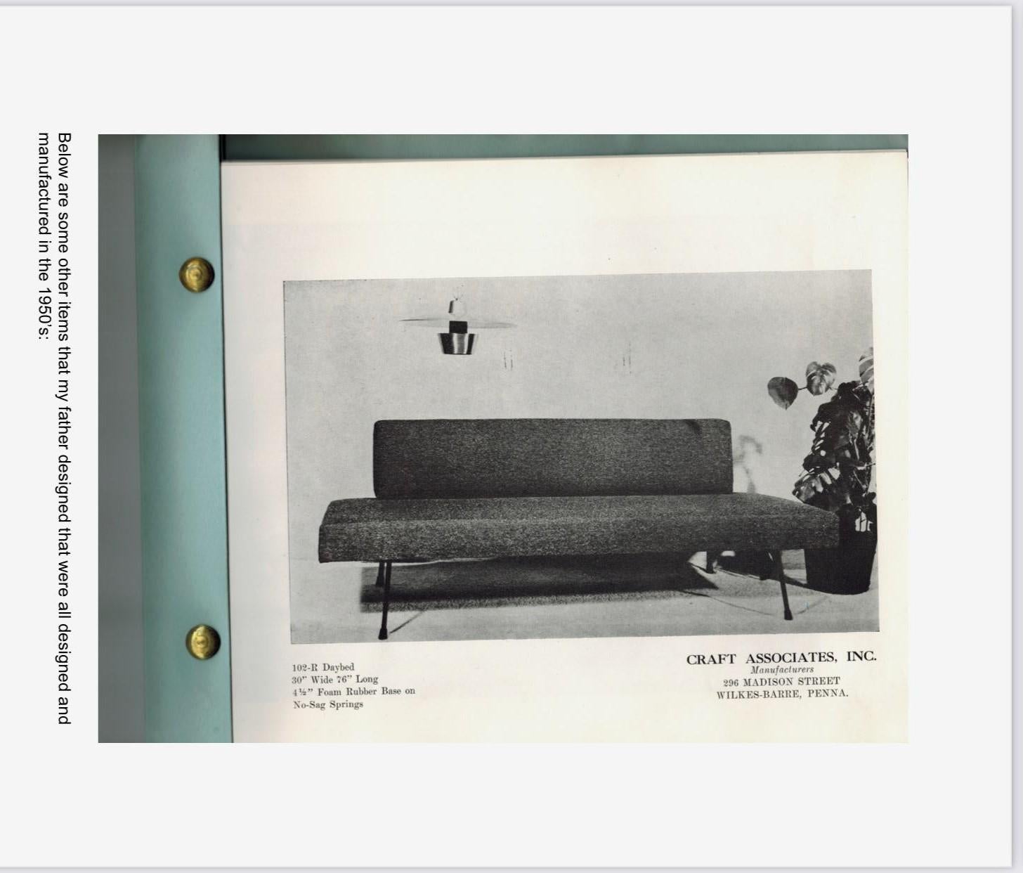 A documented Adrian Pearsall for Craft Associates model 102-R upholstered daybed For Sale 2