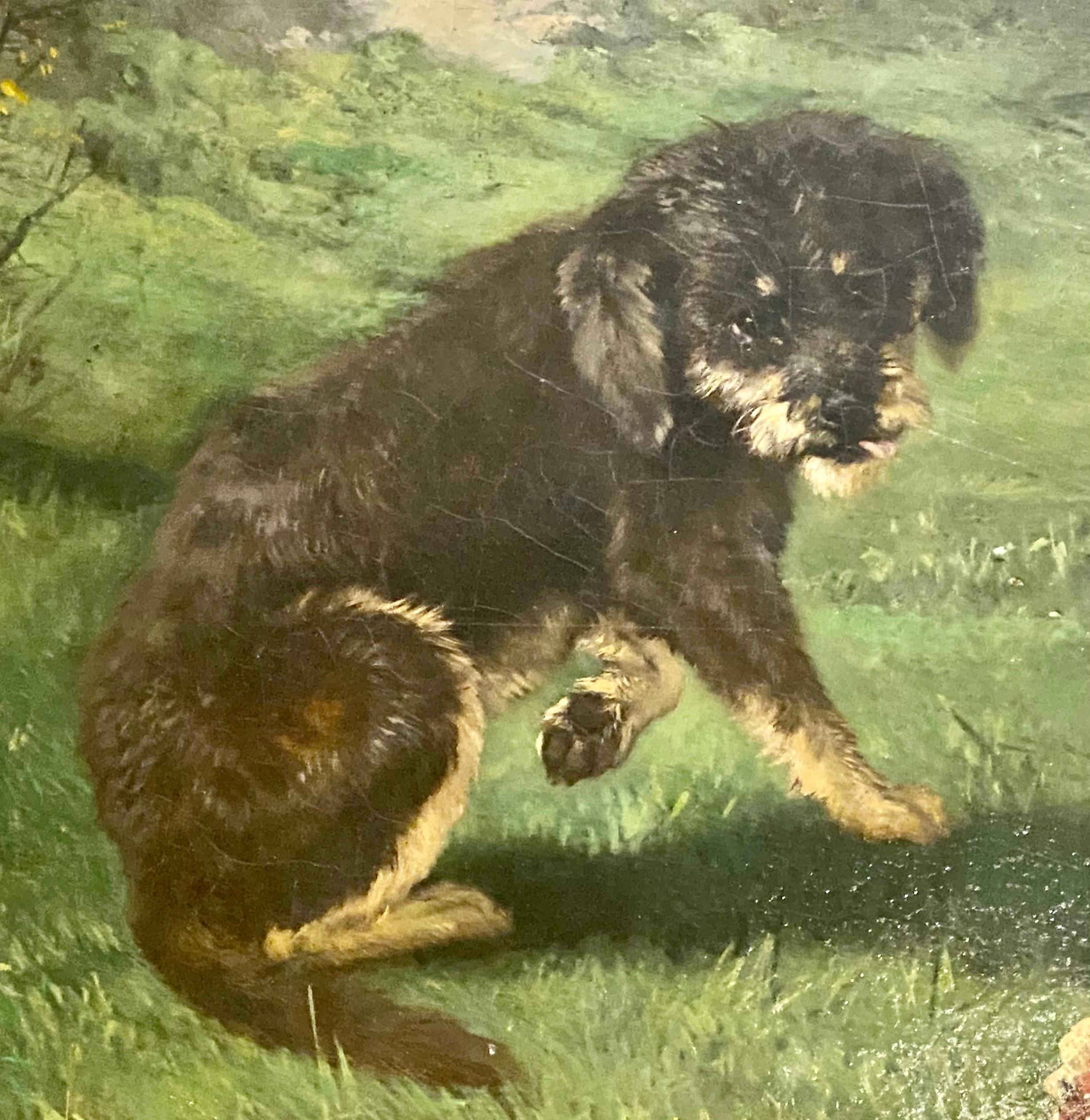 Dog Painting by Charles 'Michel Maria' Verlat '1824-1890' Belgian In Good Condition In London, GB