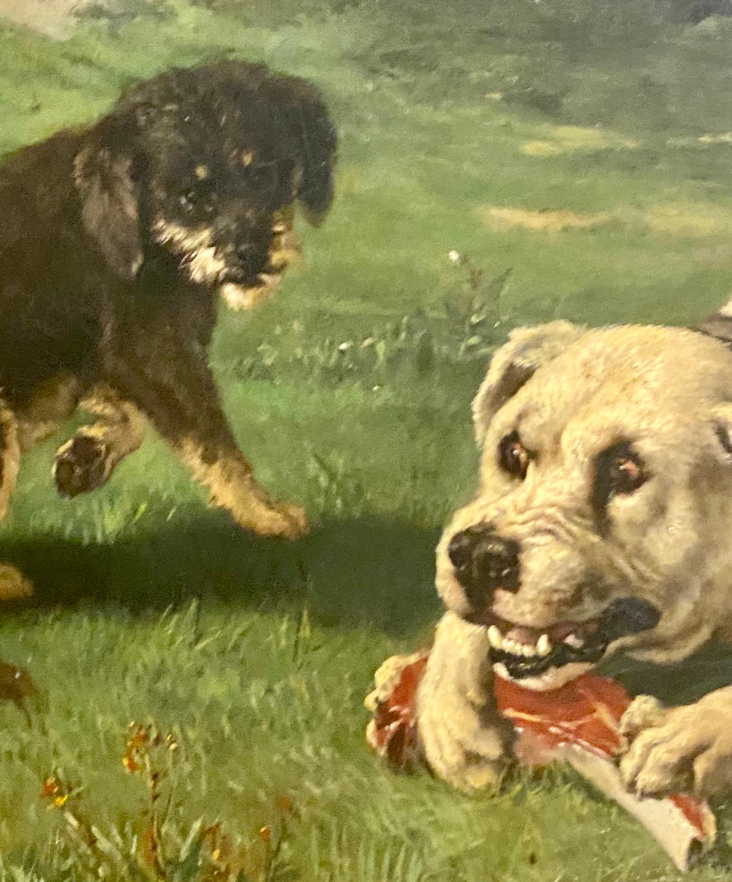 Dog Painting by Charles 'Michel Maria' Verlat '1824-1890' Belgian 1