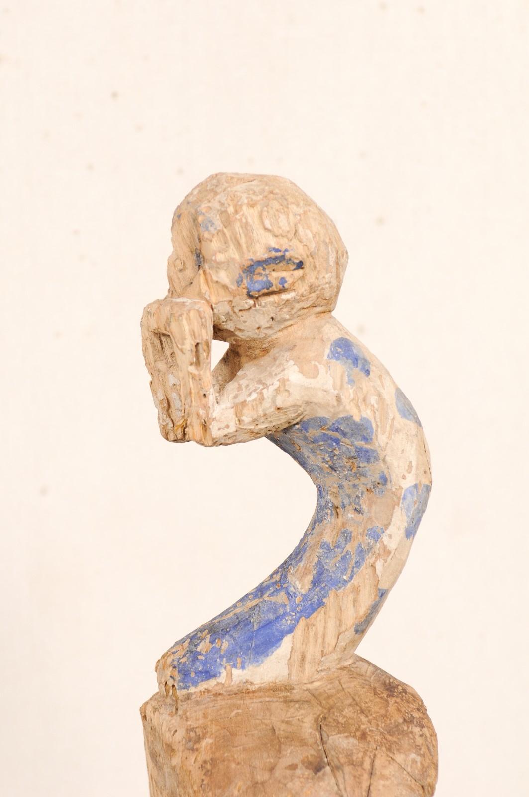 Masque de cérémonie Dogon Mali en bois sculpté, début ou milieu du 20e siècle en vente 3