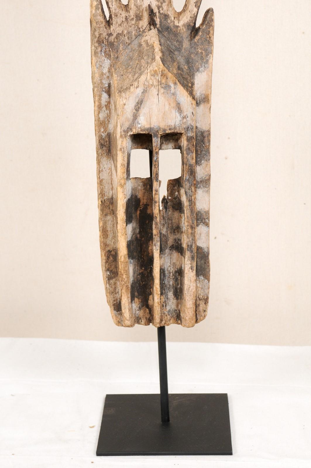 Dogon Tribe Mali Dama Ceremonial Carved-Wood Antelope Mask, West Africa In Good Condition In Atlanta, GA