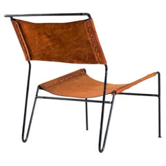 A. A. Dolleman para Metz & Co Sillón modernista de cuero marrón
