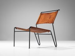 A. A. Dolleman for Metz & Co. Sedia Modernista in Pelle Cognac