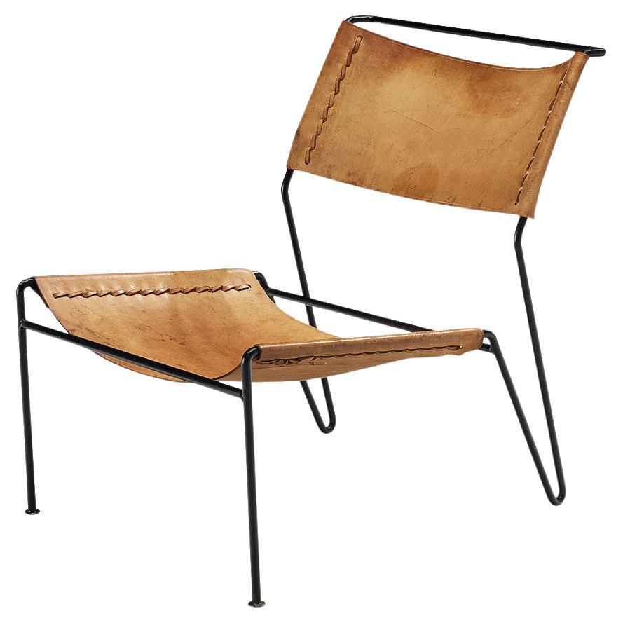 A. Dolleman for Metz & Co Modernist Easy Chair in Leather 