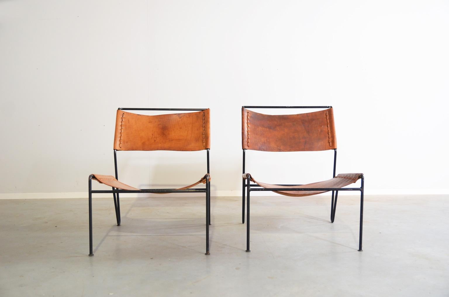 Lacquered A. Dolleman Lounge Chairs for Metz & Co, Netherlands