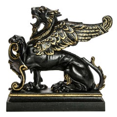 Antique Door Stop in the Form of a Winged Griffon: English, circa 1850