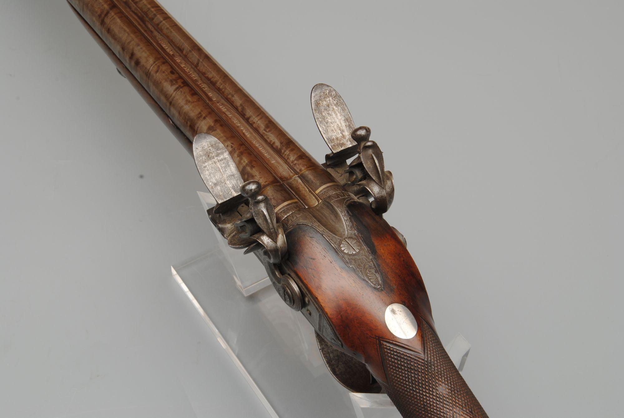 18th Century A Double Barrel Flintlock Sporting Gun For Sale