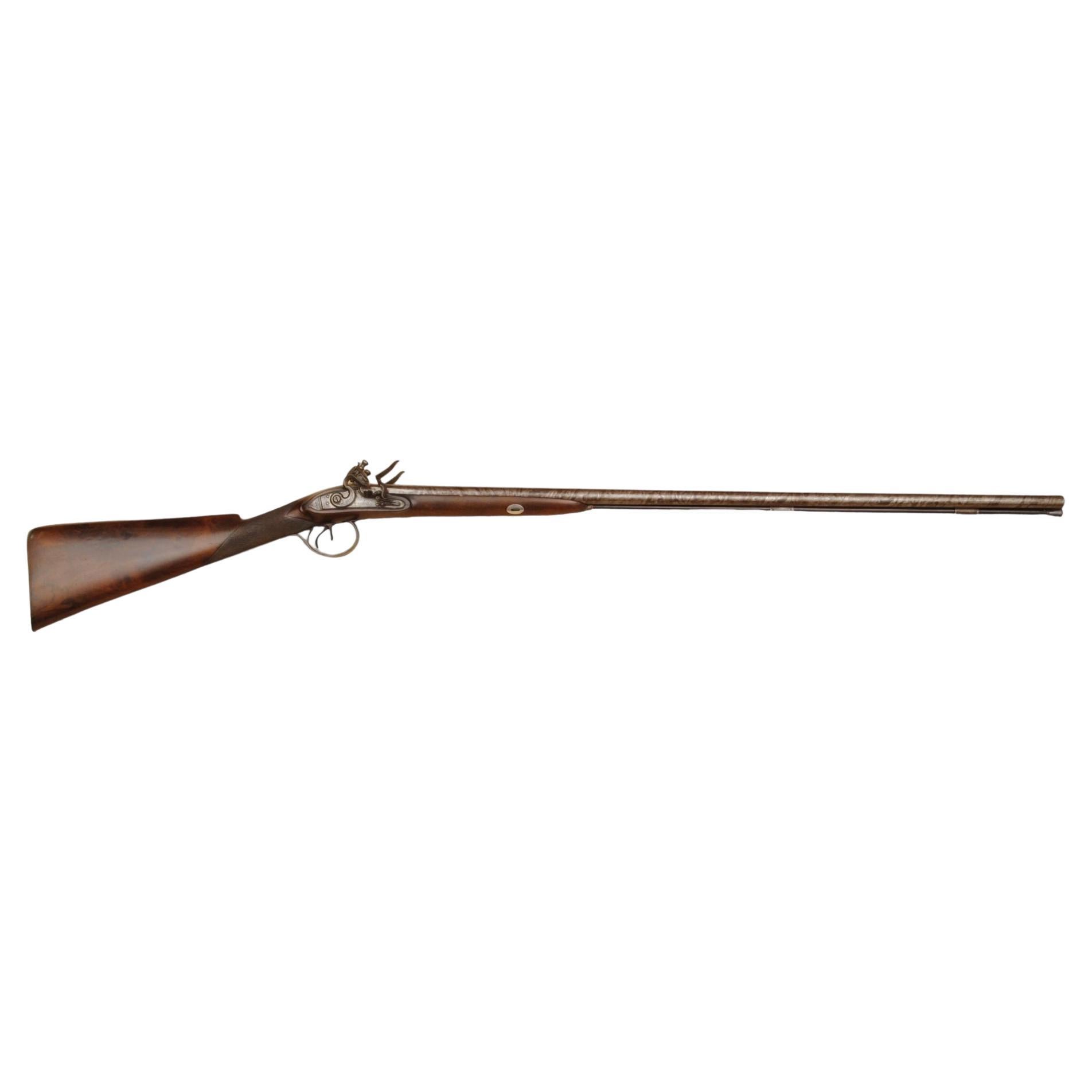 A Double Barrel Flintlock Sporting Gun For Sale