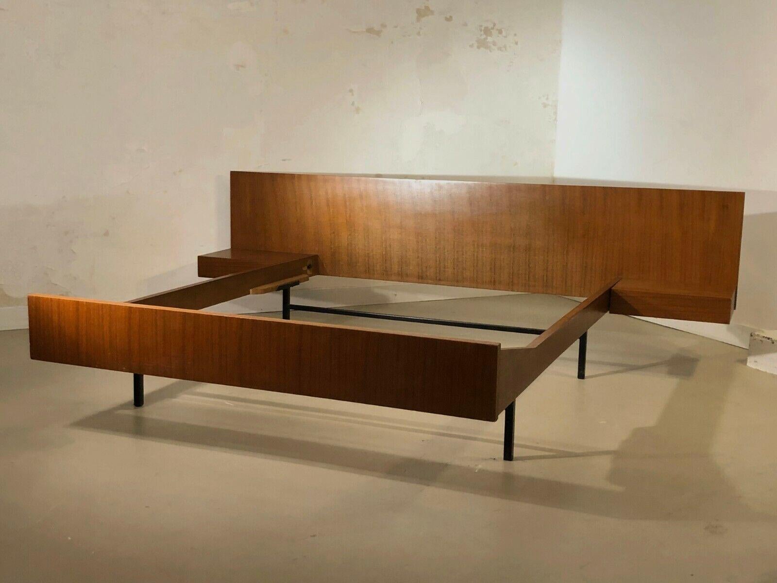 French A MID-CENTURY-MODERN Double Bed by JOSEPH-ANDRE MOTTE, CHARRON, France 1950 For Sale